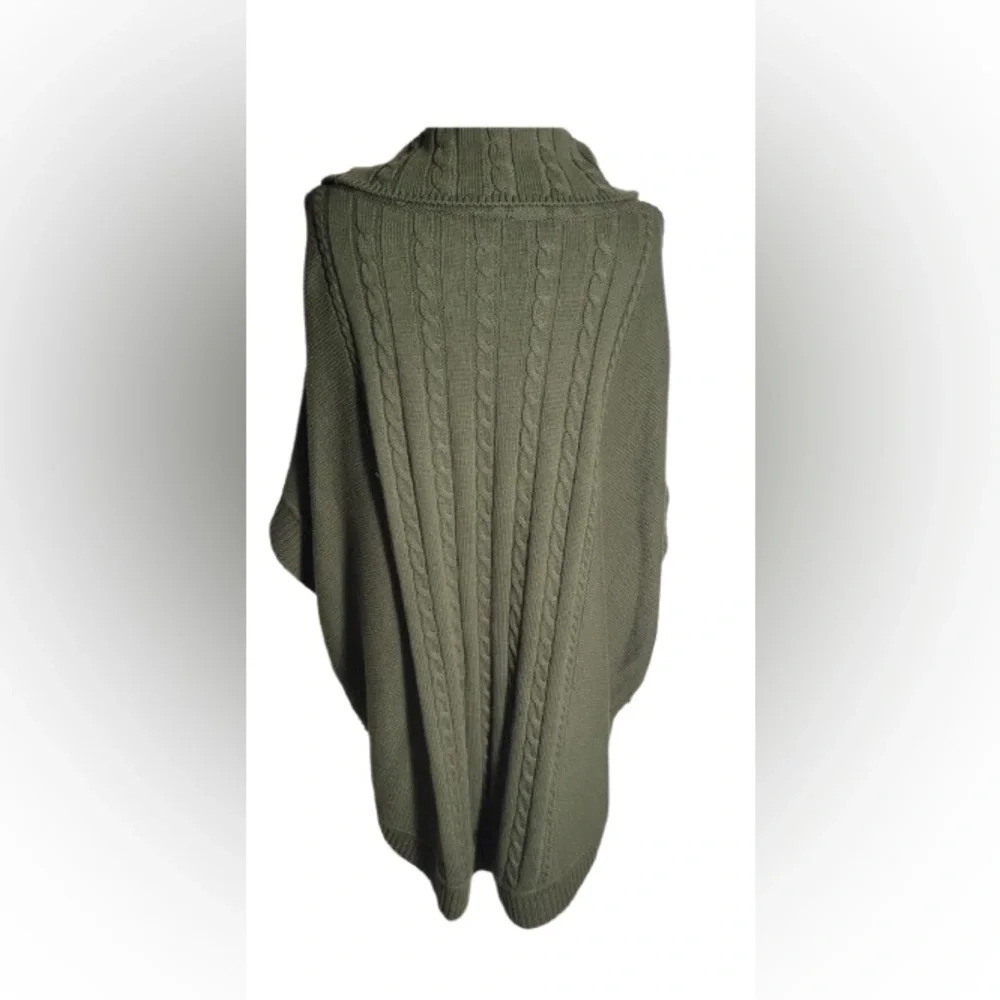Talbots Army green  Cable Knit Cowl Neck Sweater - Picture 5 of 9